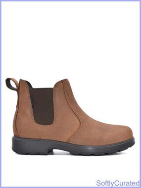 Womens Waterproof Leather Chelsea Ankle Boots Rubber Outsole Comfort